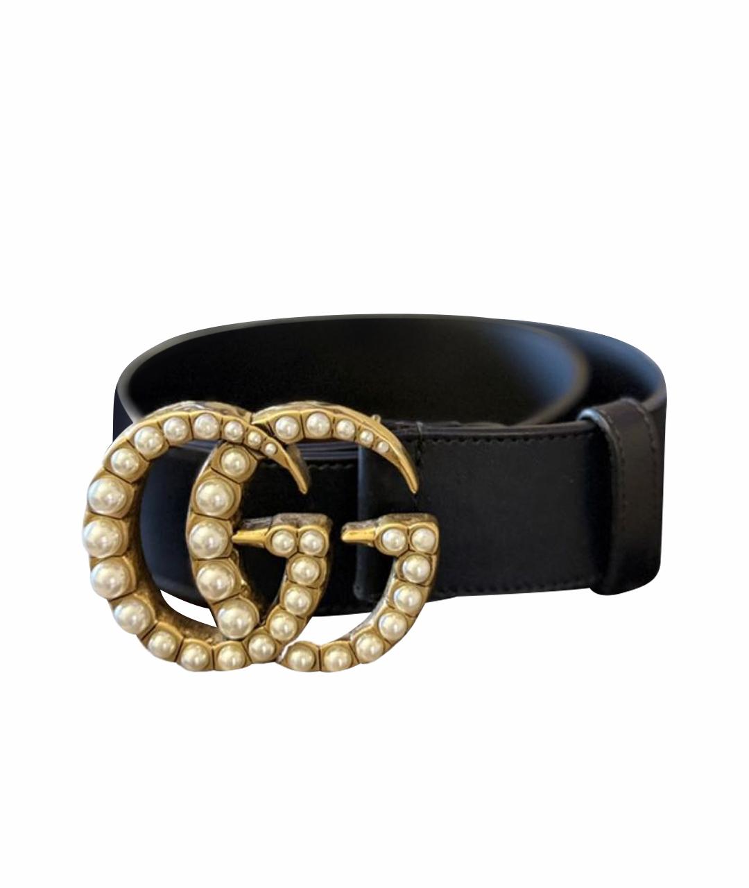 GUCCI Черный кожаный ремень, фото 1