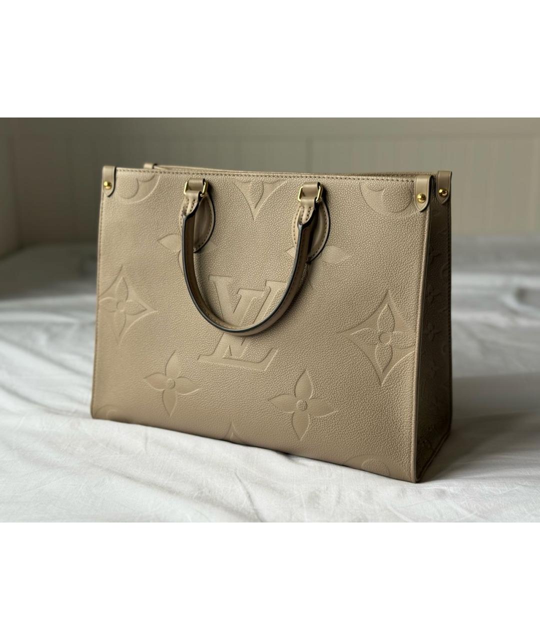 LOUIS VUITTON Серая кожаная сумка тоут, фото 2