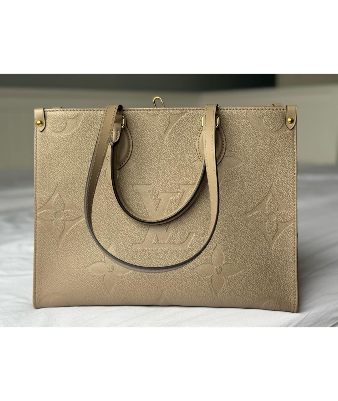 LOUIS VUITTON Серая кожаная сумка тоут, фото 3
