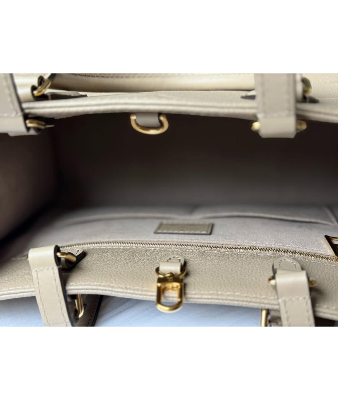 LOUIS VUITTON Серая кожаная сумка тоут, фото 4