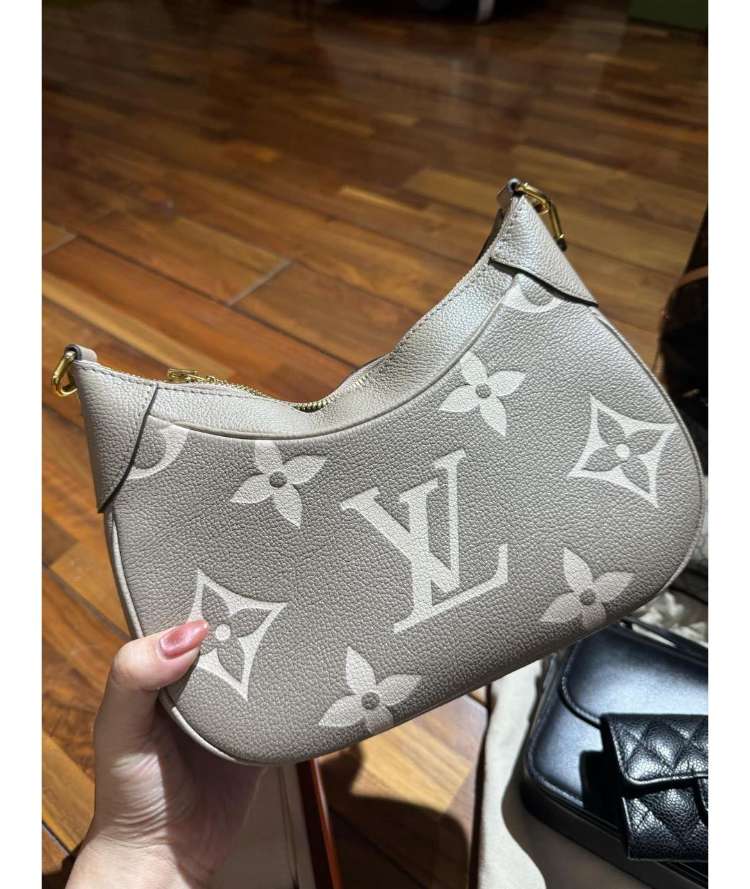 LOUIS VUITTON Серая кожаная сумка через плечо, фото 2