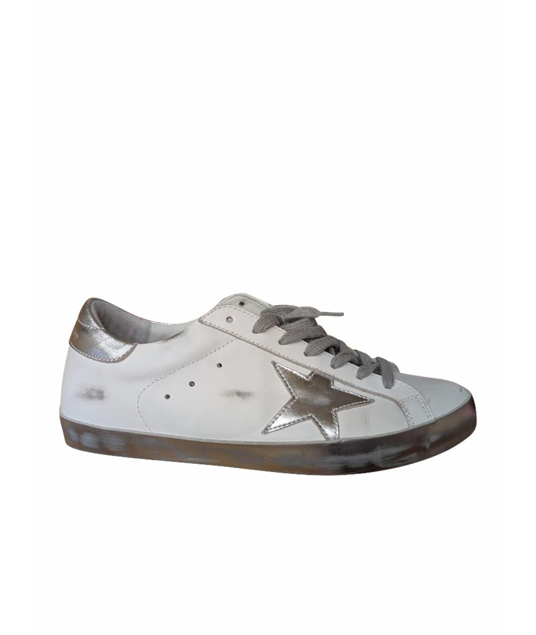 GOLDEN GOOSE DELUXE BRAND Белые кожаные низкие кроссовки / кеды, фото 1
