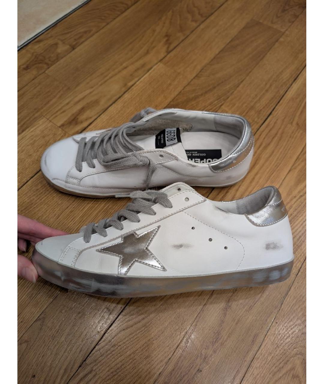 GOLDEN GOOSE DELUXE BRAND Белые кожаные низкие кроссовки / кеды, фото 10