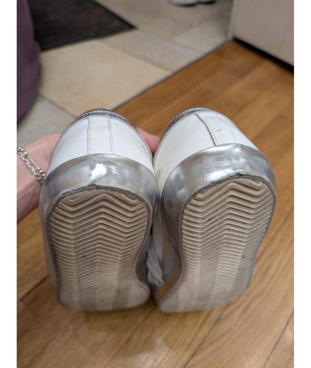 GOLDEN GOOSE DELUXE BRAND Белые кожаные низкие кроссовки / кеды, фото 4