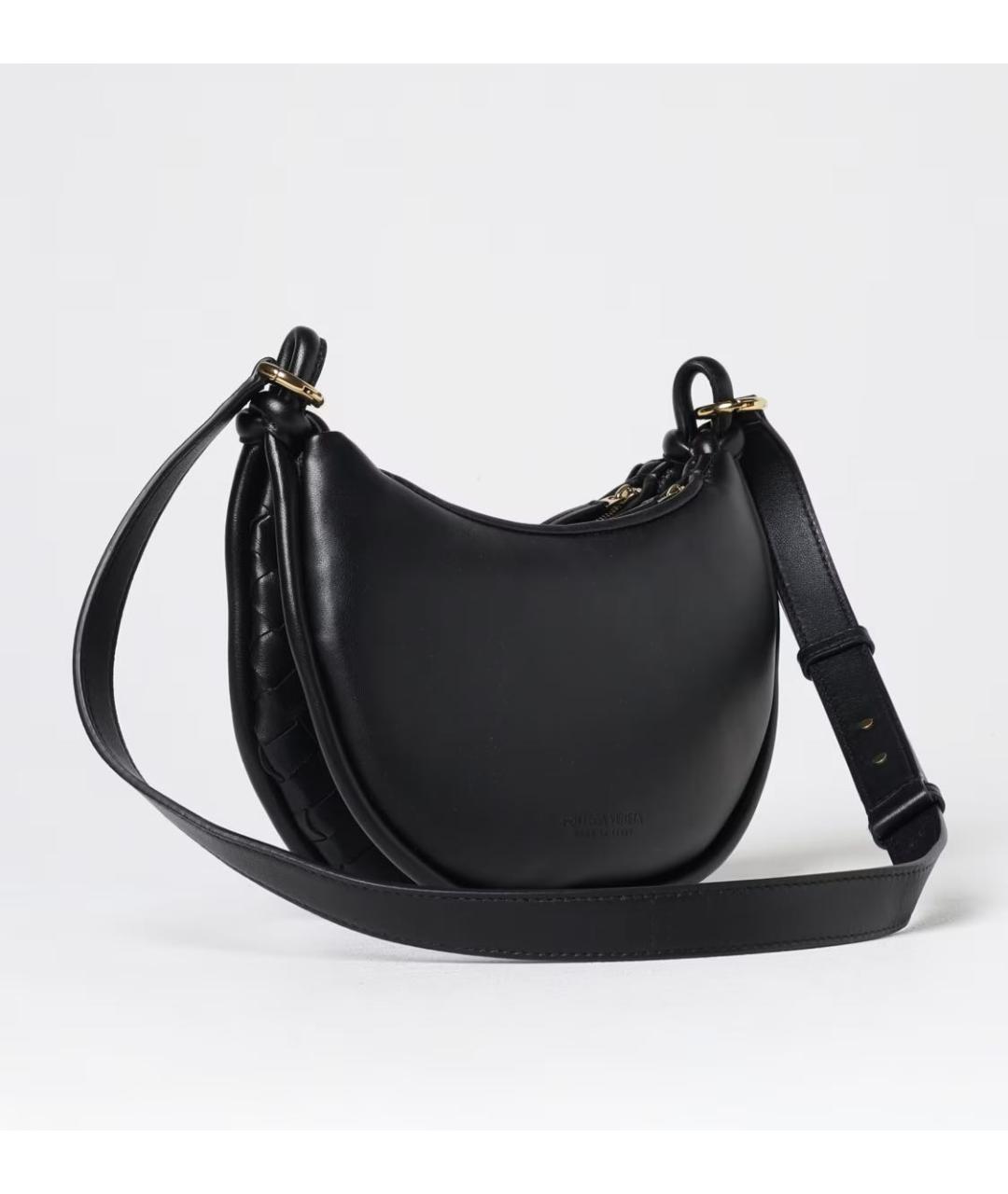 BOTTEGA VENETA Черная кожаная сумка через плечо, фото 3