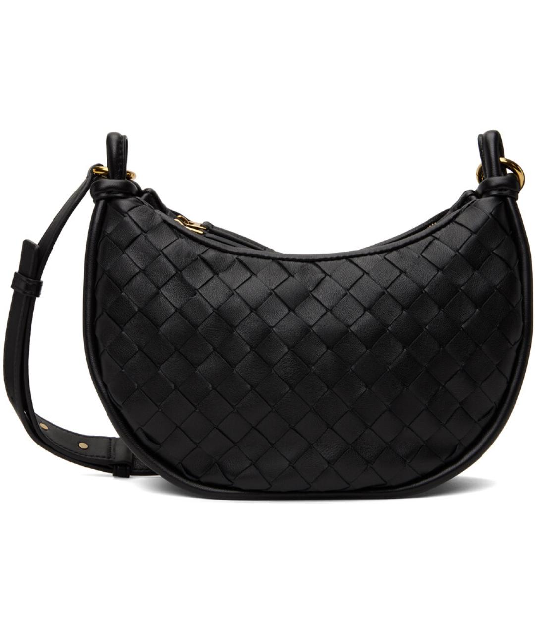 BOTTEGA VENETA Черная кожаная сумка через плечо, фото 1
