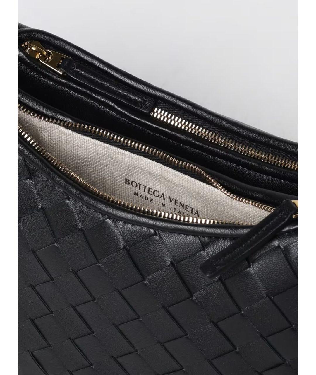 BOTTEGA VENETA Черная кожаная сумка через плечо, фото 5