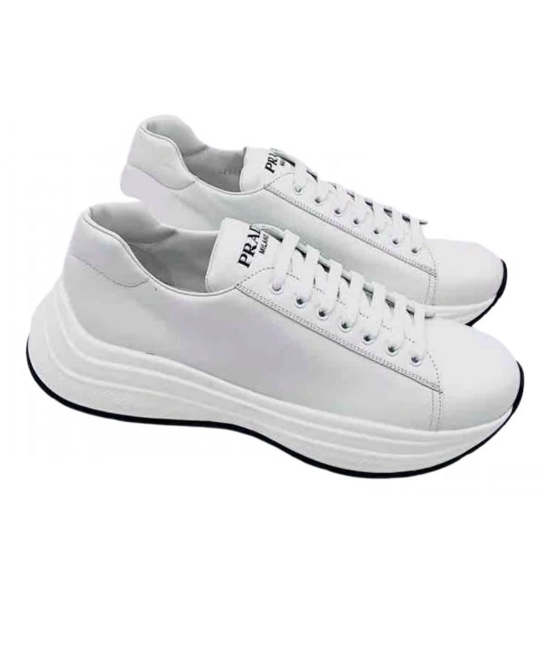 PRADA Белые кожаные кроссовки, фото 2