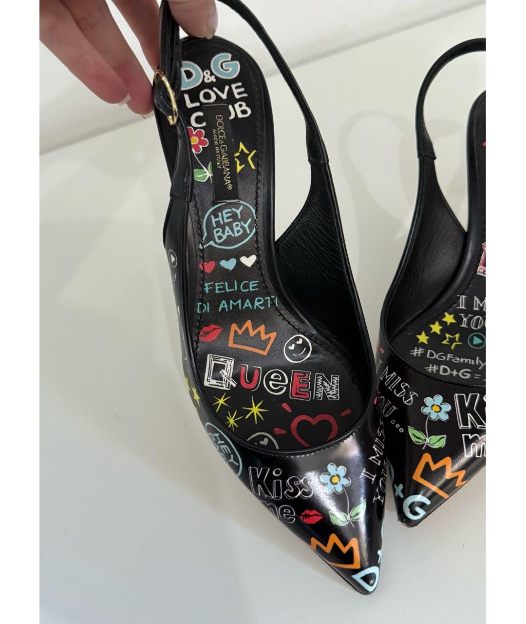DOLCE&GABBANA Кожаные лодочки на низком каблуке, фото 3