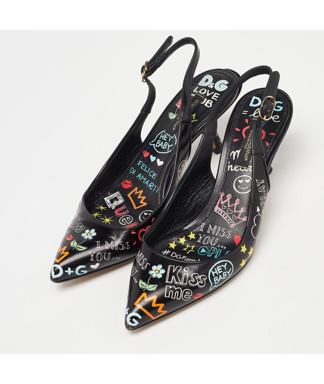 DOLCE&GABBANA Кожаные лодочки на низком каблуке, фото 2