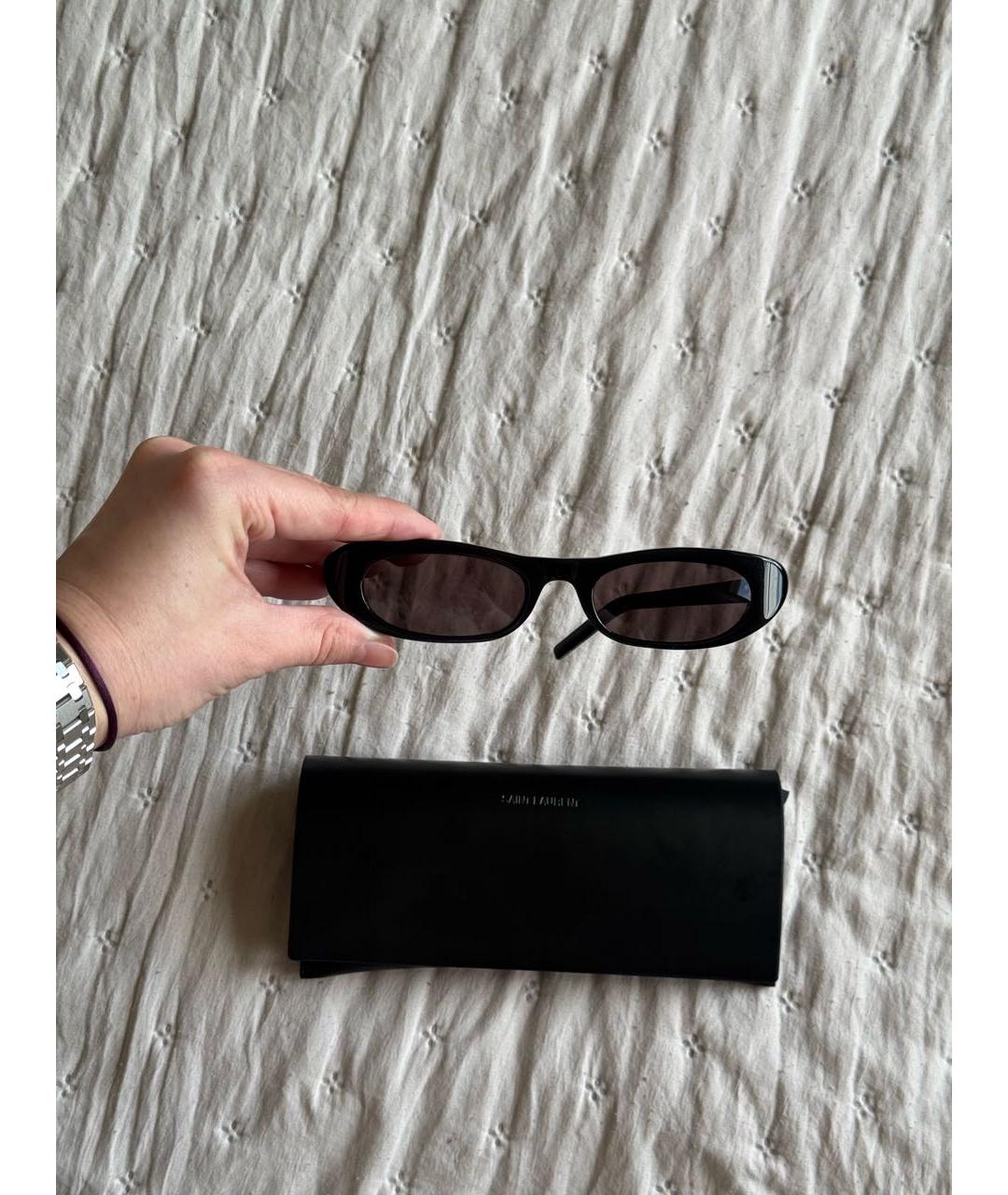 SAINT LAURENT Черные пластиковые солнцезащитные очки, фото 6