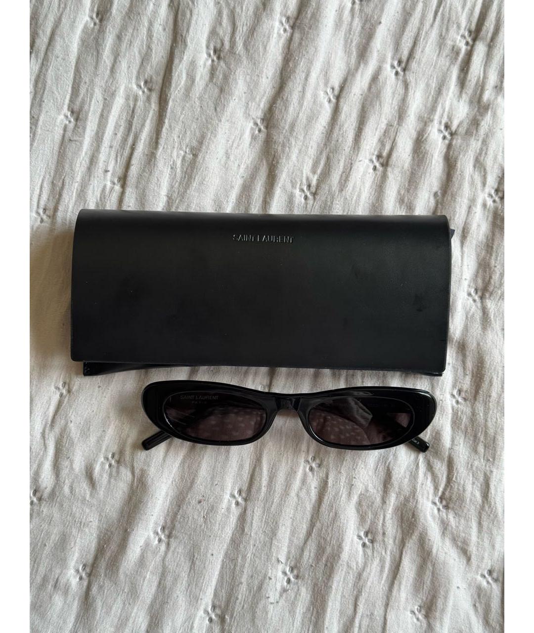 SAINT LAURENT Черные пластиковые солнцезащитные очки, фото 2