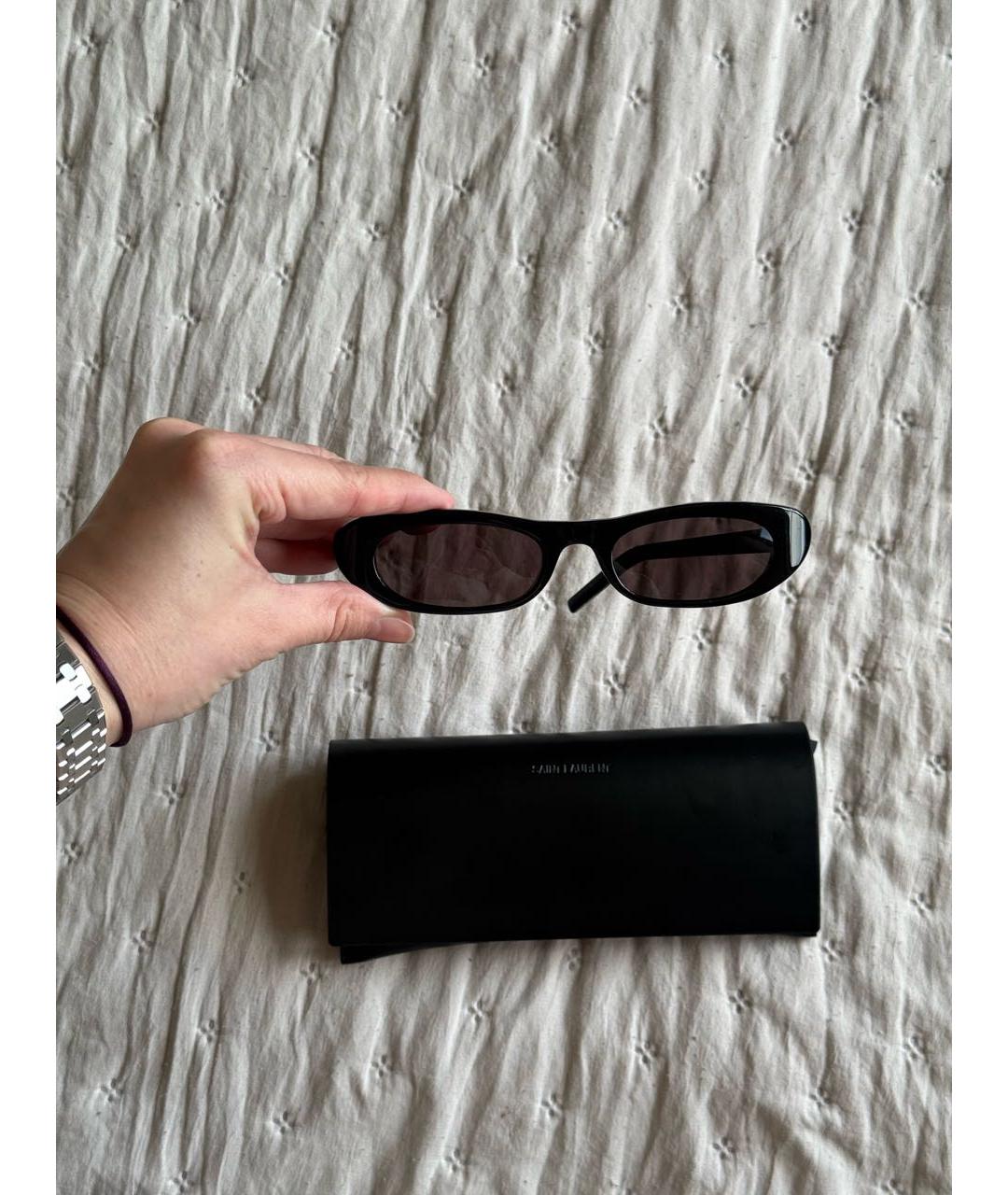 SAINT LAURENT Черные пластиковые солнцезащитные очки, фото 3