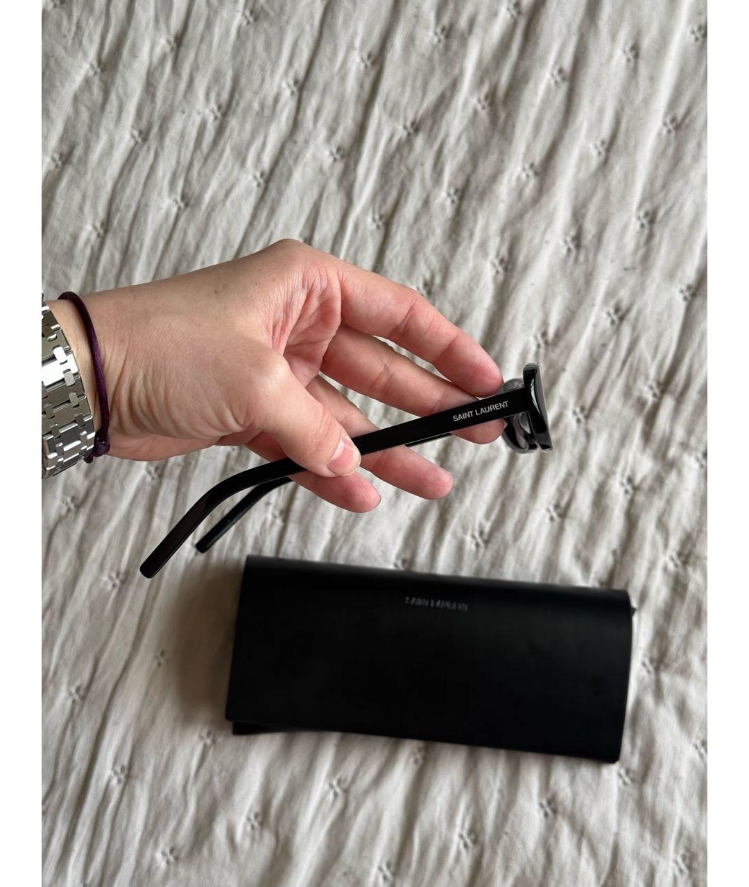 SAINT LAURENT Черные пластиковые солнцезащитные очки, фото 5