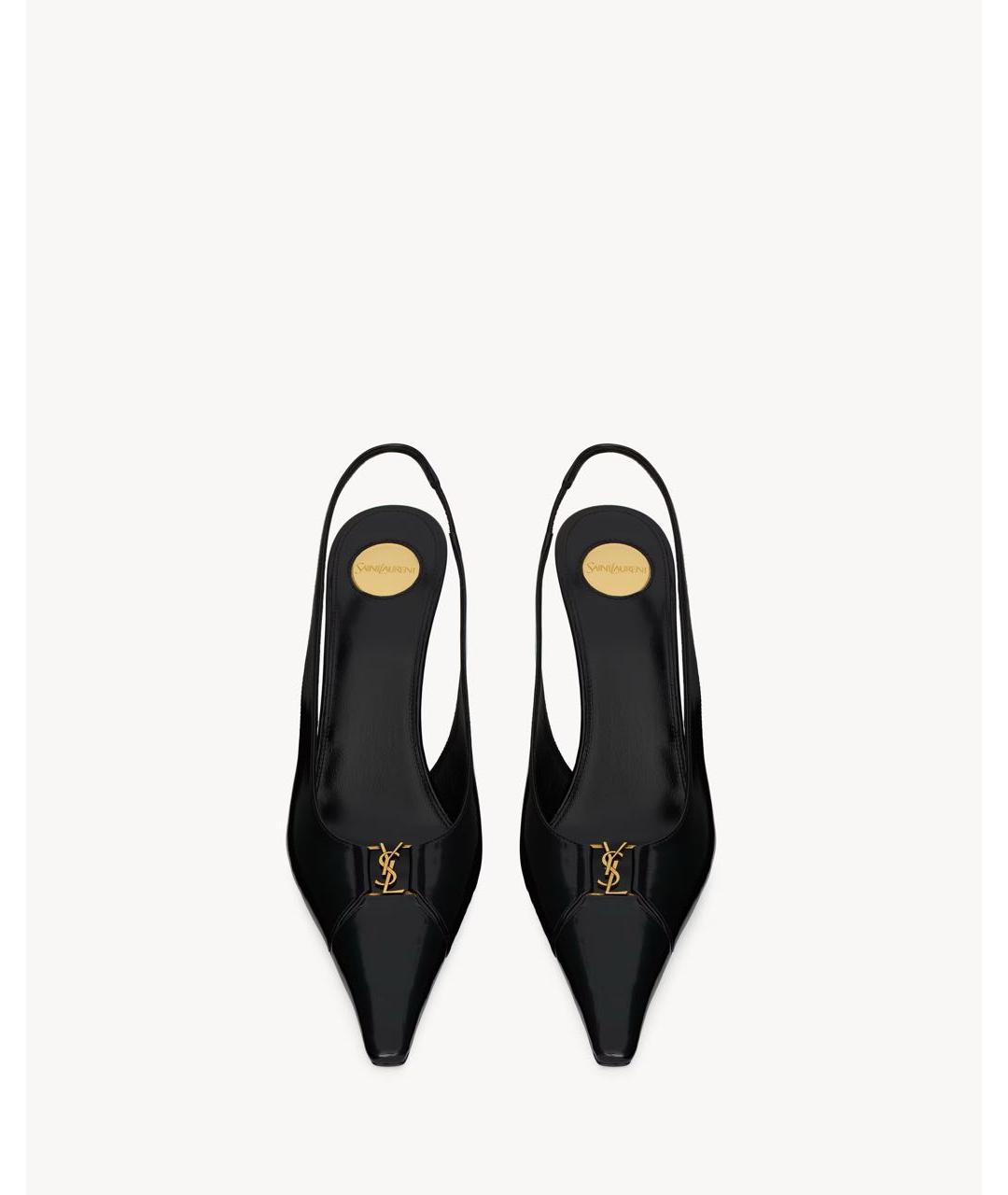 SAINT LAURENT Черные кожаные туфли, фото 6