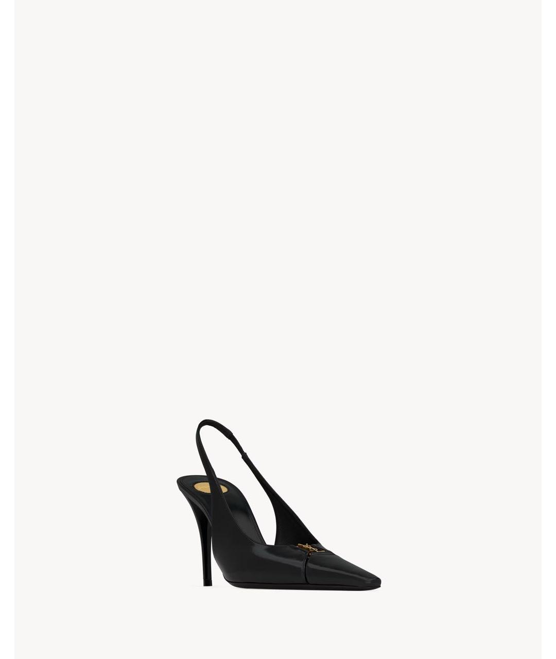SAINT LAURENT Черные кожаные туфли, фото 4