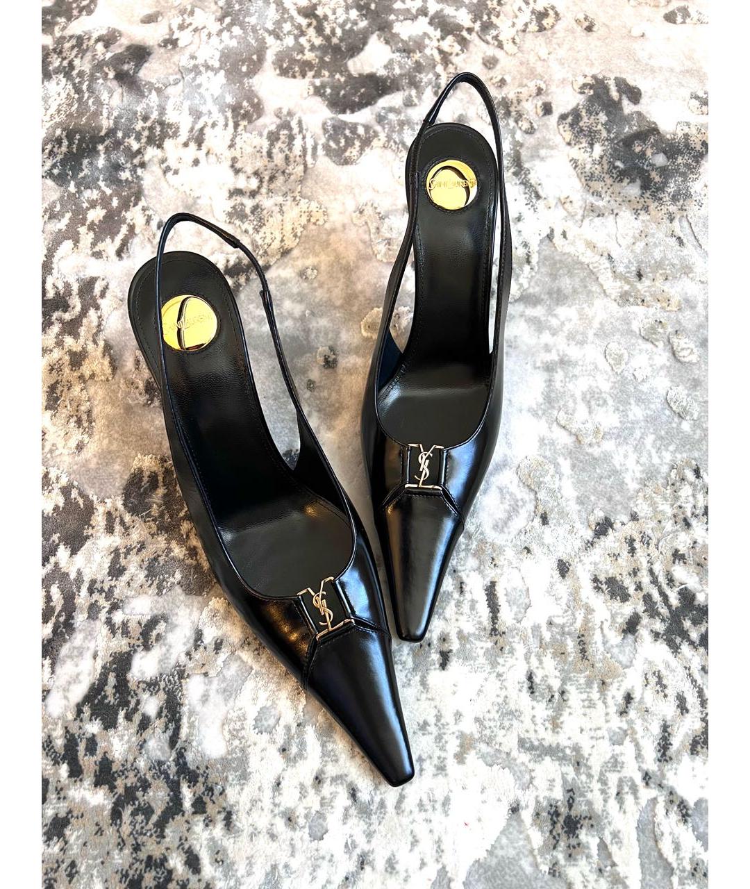 SAINT LAURENT Черные кожаные туфли, фото 8