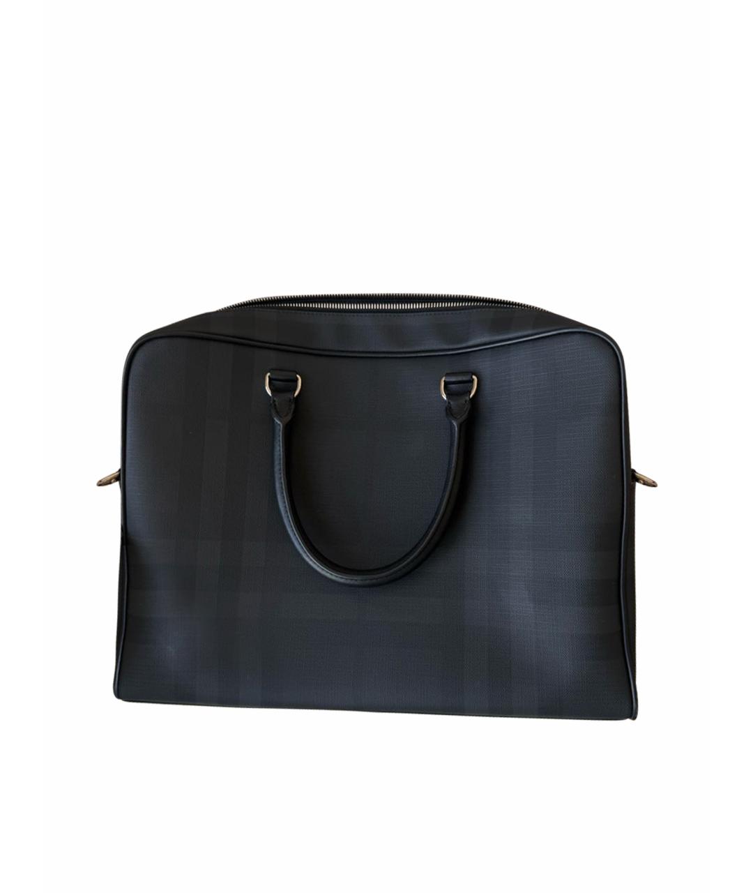 BURBERRY Черный портфель из искусственной кожи, фото 1