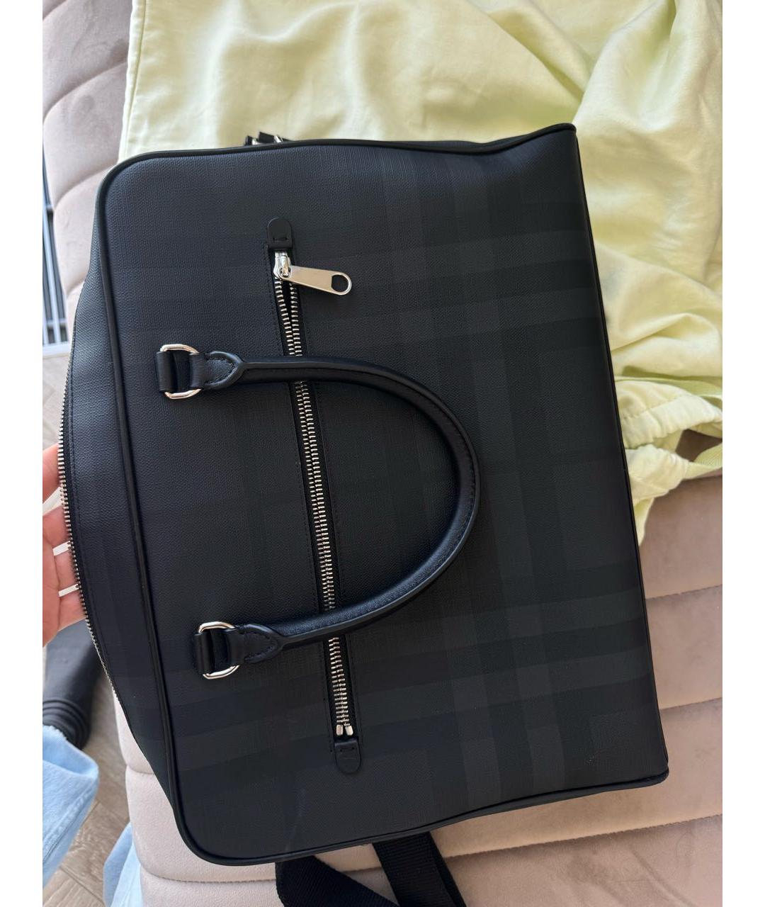 BURBERRY Черный портфель из искусственной кожи, фото 3