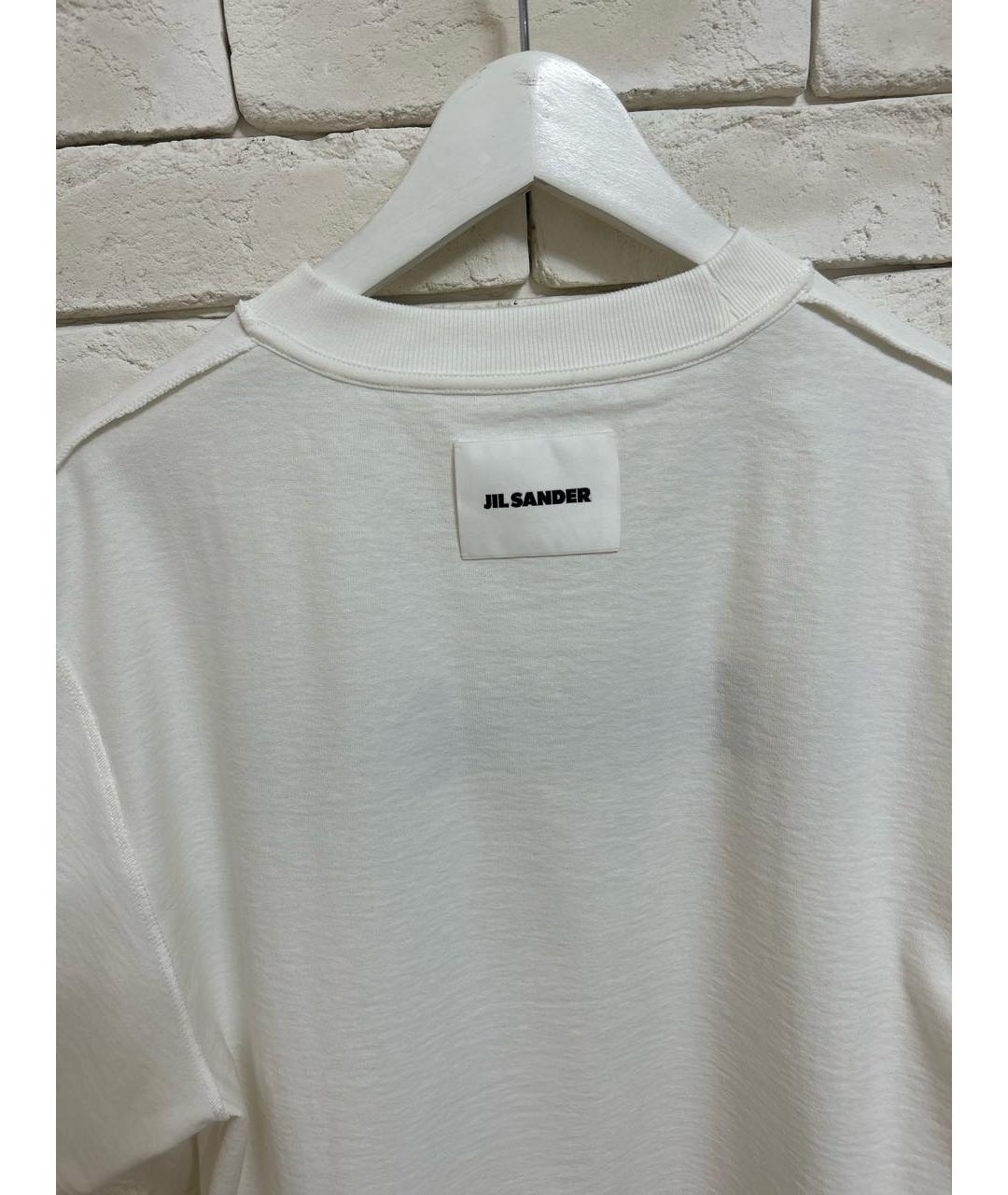 JIL SANDER Белая хлопковая футболка, фото 2