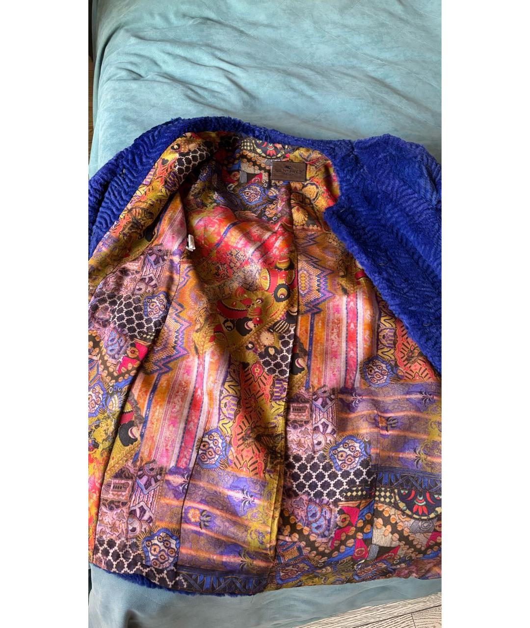 ETRO Синяя меховая шуба, фото 4