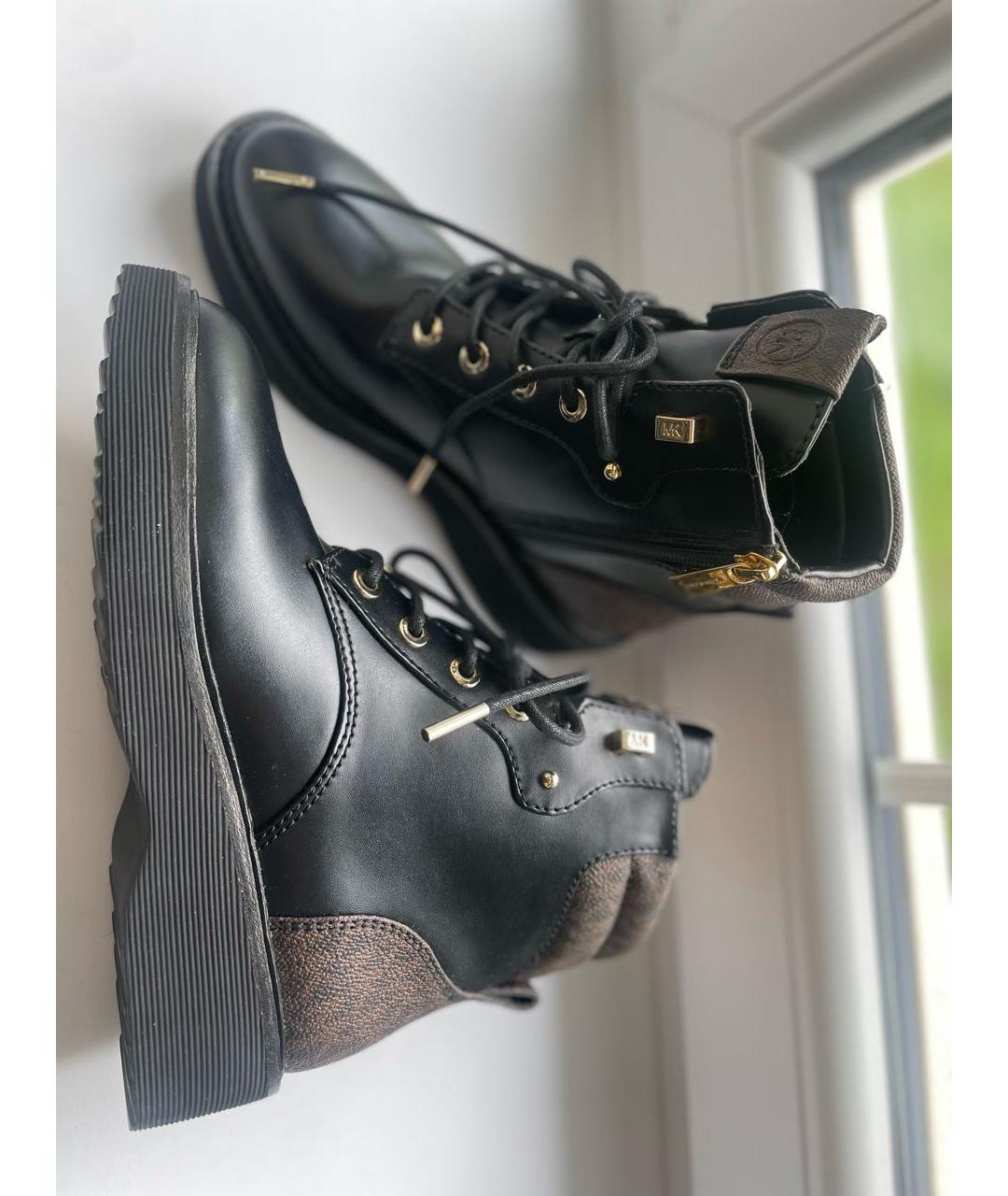 MICHAEL MICHAEL KORS Черные ботинки из искусственной кожи, фото 5