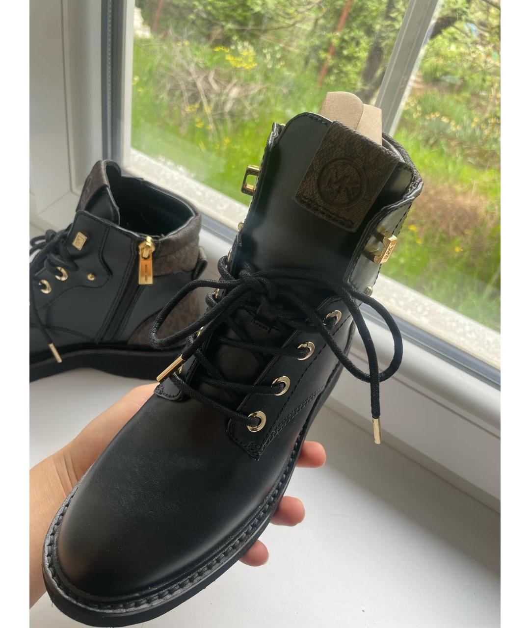 MICHAEL MICHAEL KORS Черные ботинки из искусственной кожи, фото 2