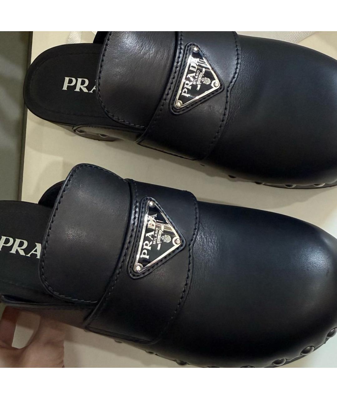 PRADA Черные кожаные брогги и оксфорды, фото 5
