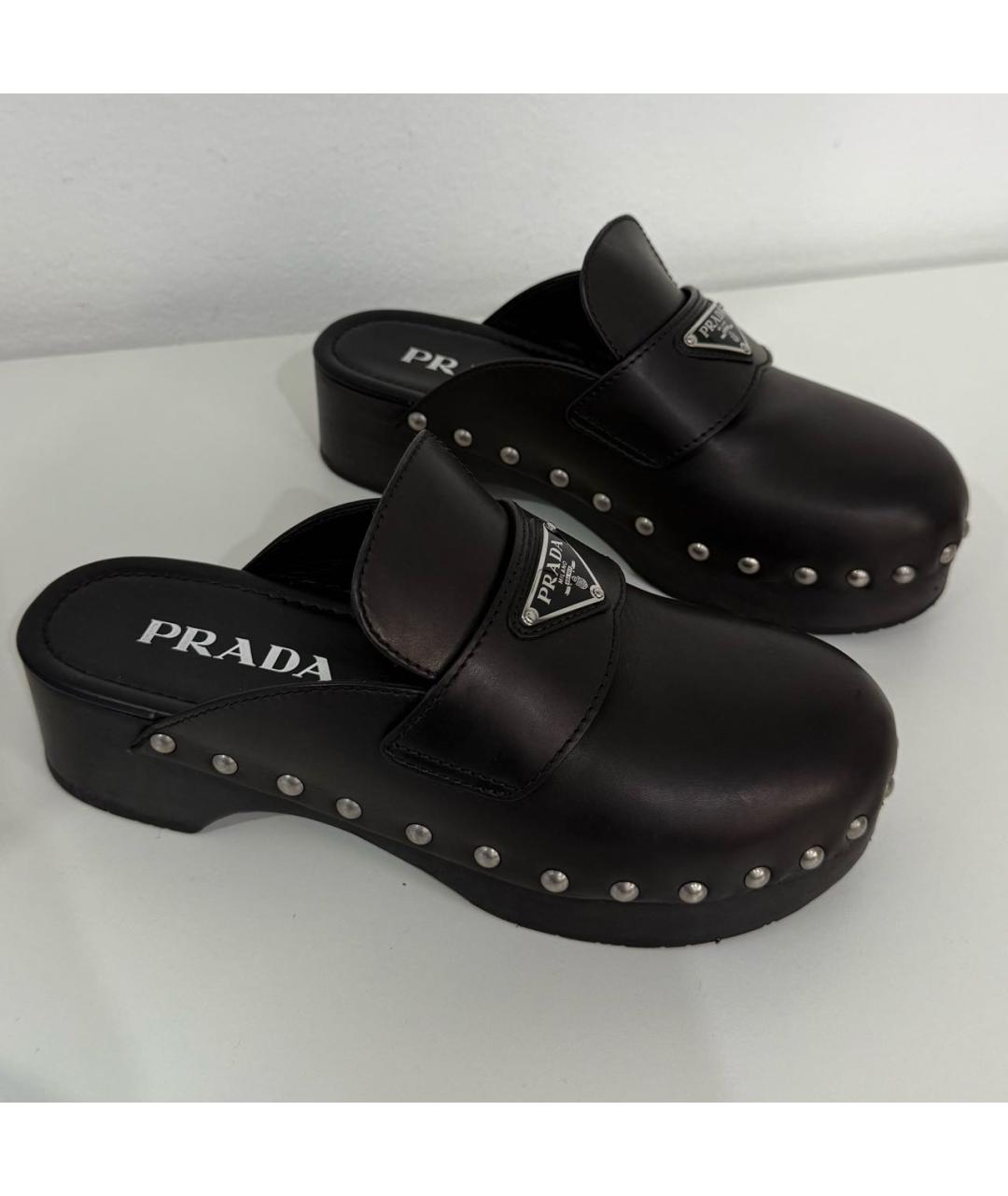 PRADA Черные кожаные брогги и оксфорды, фото 2