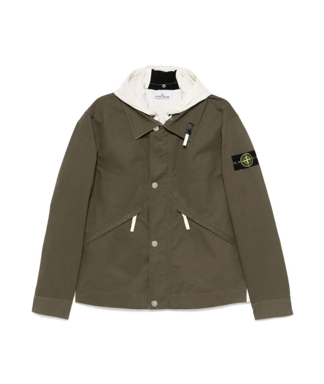 STONE ISLAND Зеленая хлопковая куртка, фото 1