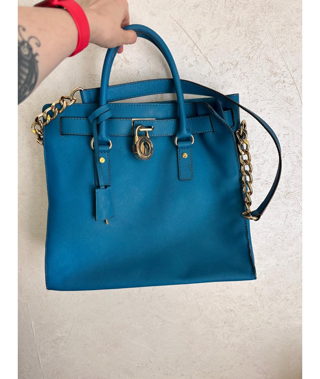 MICHAEL KORS Бирюзовая сумка через плечо из искусственной кожи, фото 6