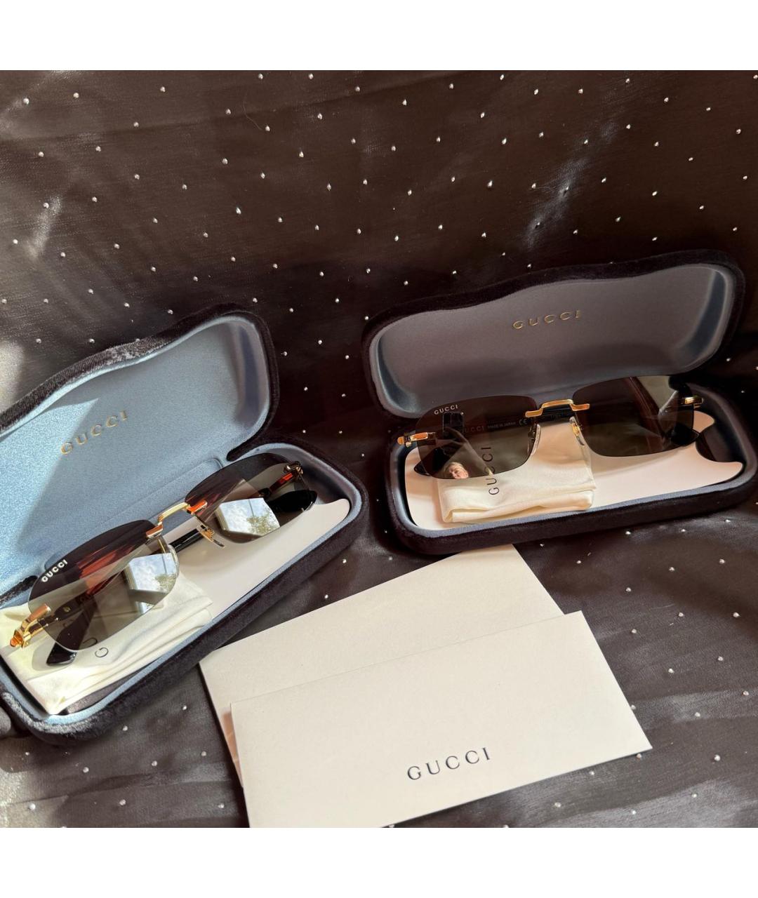 GUCCI Черные металлические солнцезащитные очки, фото 4