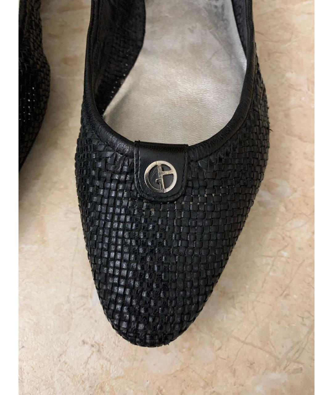 GIORGIO ARMANI Черные кожаные мокасины, фото 3