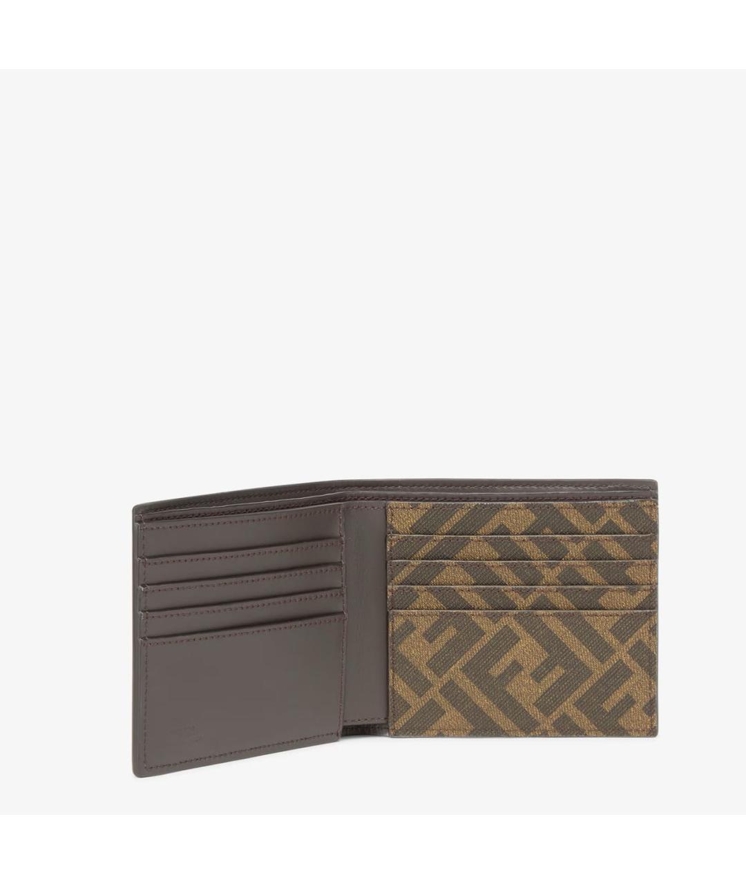 FENDI Коричневый кожаный кошелек, фото 2