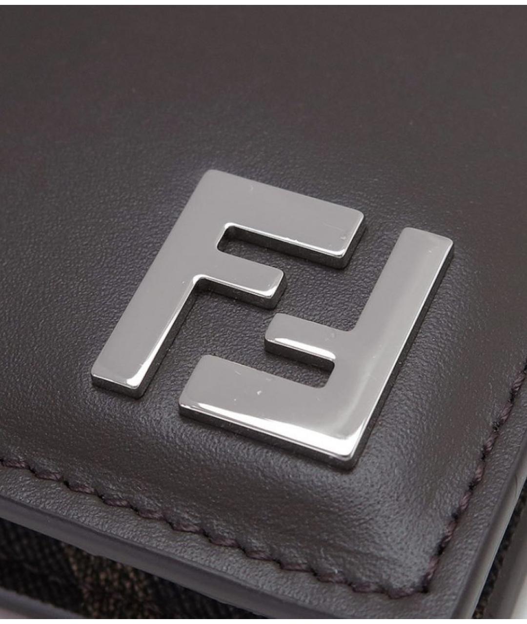 FENDI Коричневый кожаный кошелек, фото 4