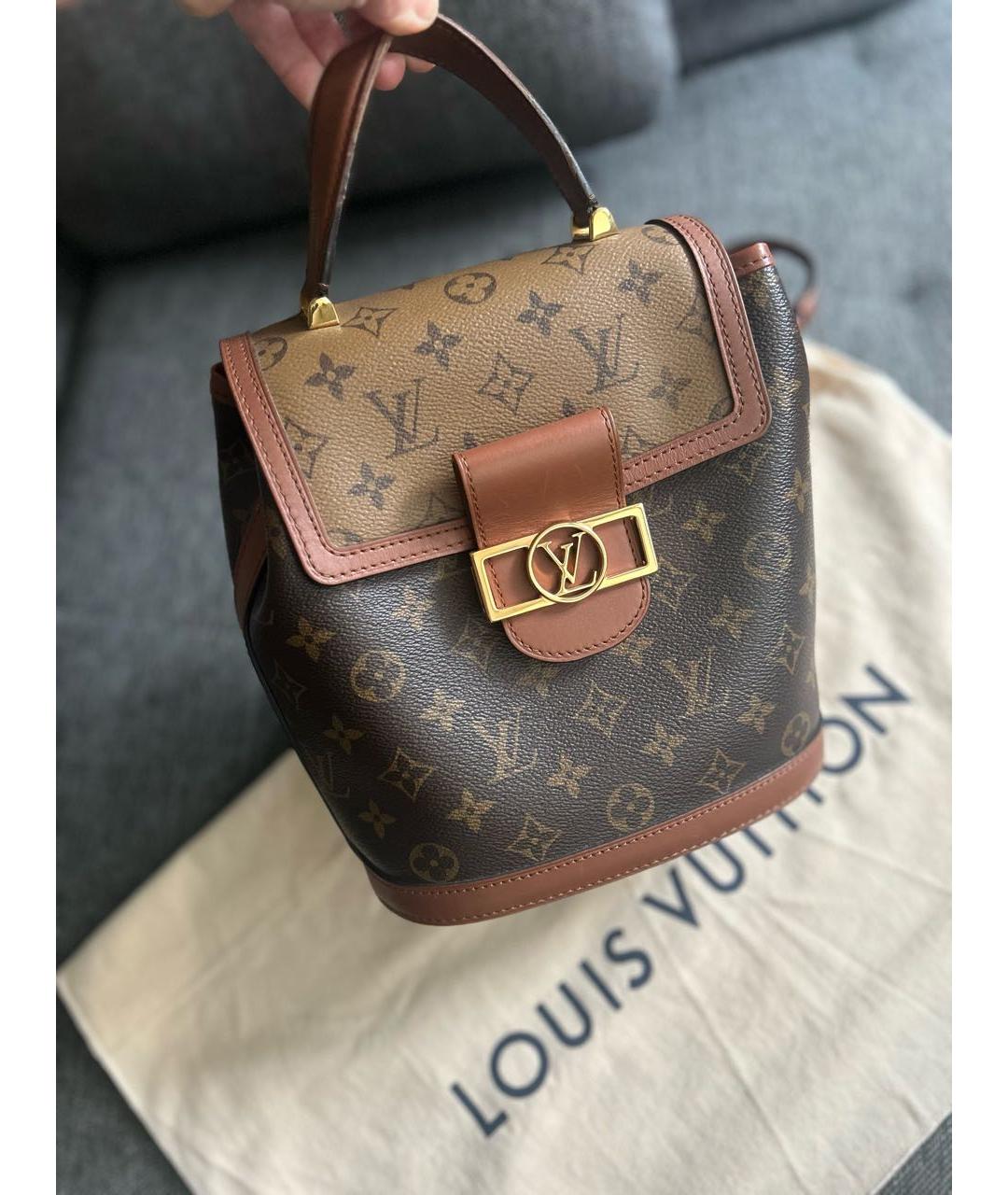 LOUIS VUITTON Коричневый кожаный рюкзак, фото 5