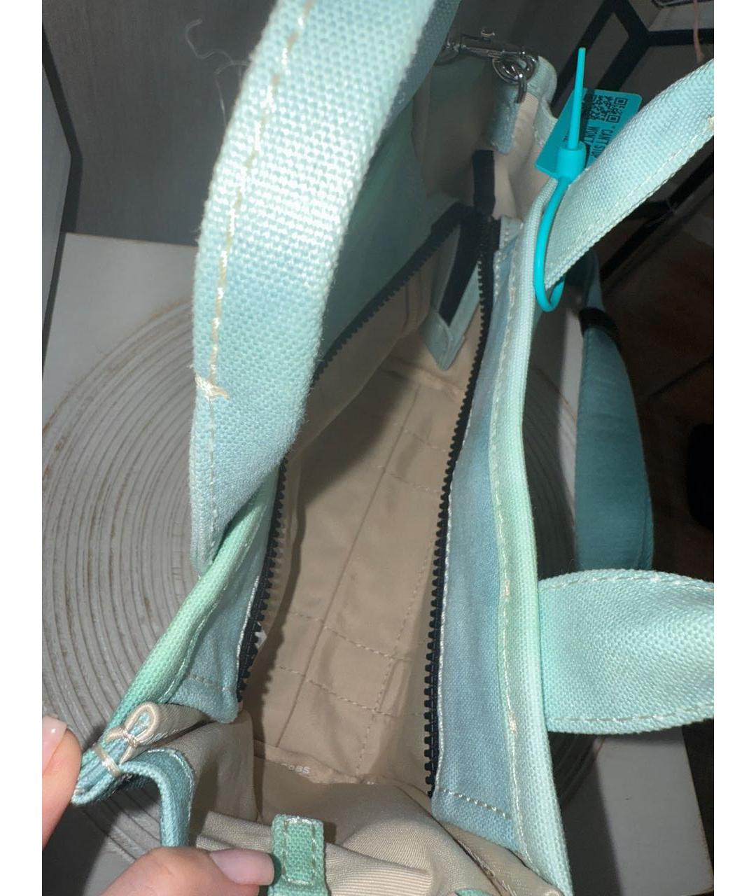 MARC BY MARC JACOBS Бирюзовая хлопковая сумка тоут, фото 4