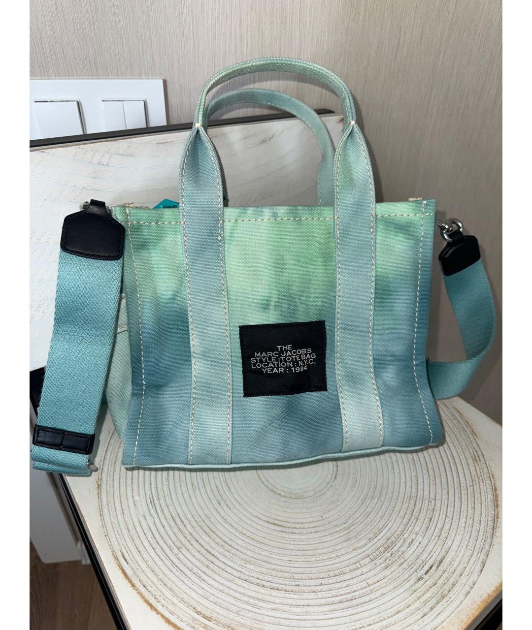 MARC BY MARC JACOBS Бирюзовая хлопковая сумка тоут, фото 3