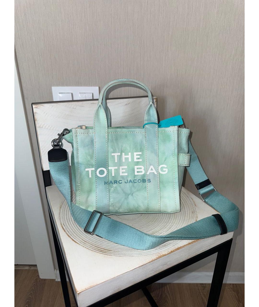 MARC BY MARC JACOBS Бирюзовая хлопковая сумка тоут, фото 9