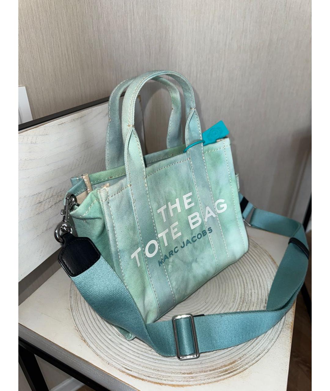 MARC BY MARC JACOBS Бирюзовая хлопковая сумка тоут, фото 2