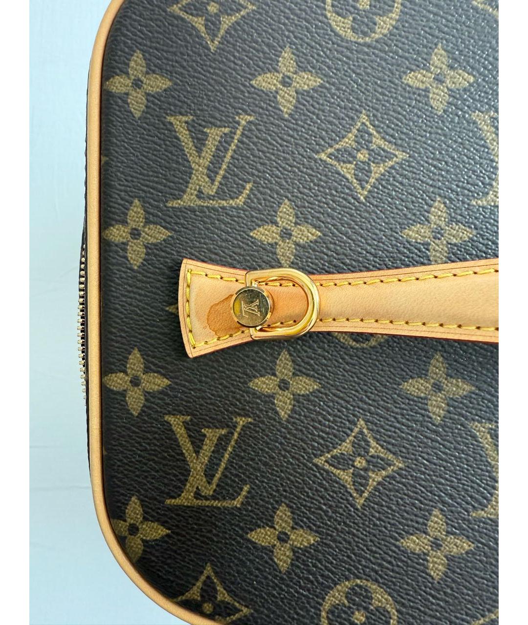LOUIS VUITTON Коричневая кожаная косметичка, фото 8