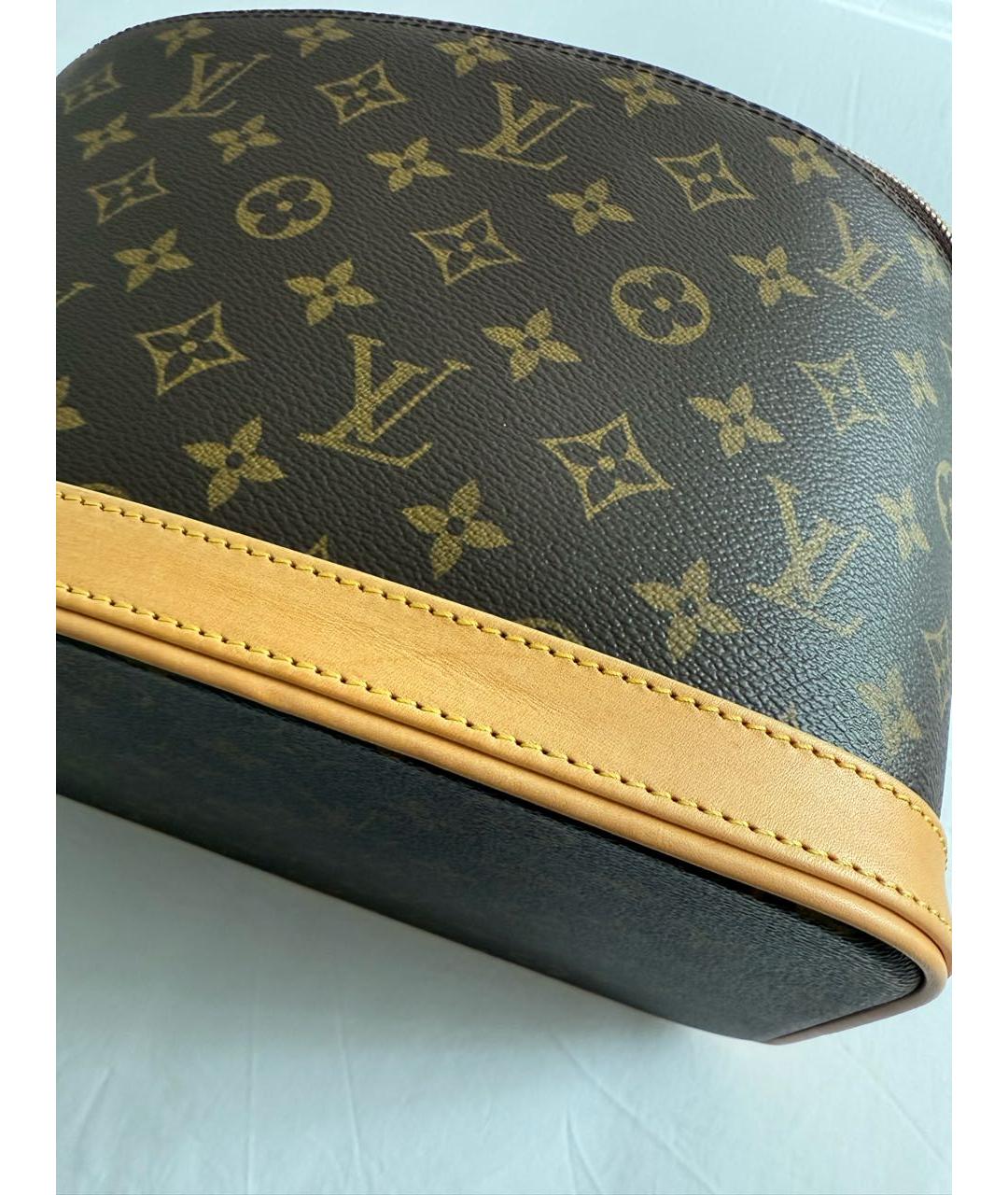 LOUIS VUITTON Коричневая кожаная косметичка, фото 7