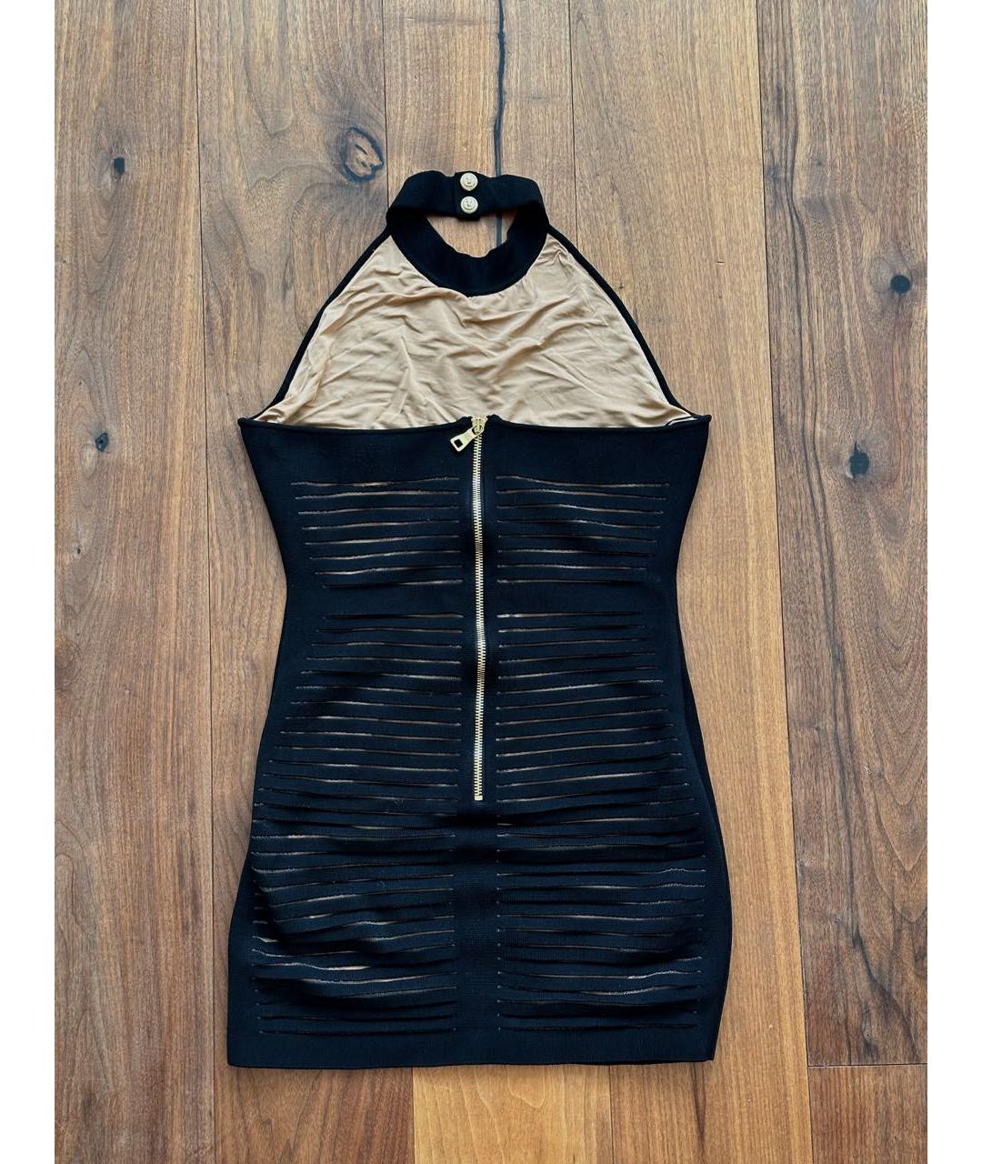 BALMAIN Черное вискозное коктейльное платье, фото 2