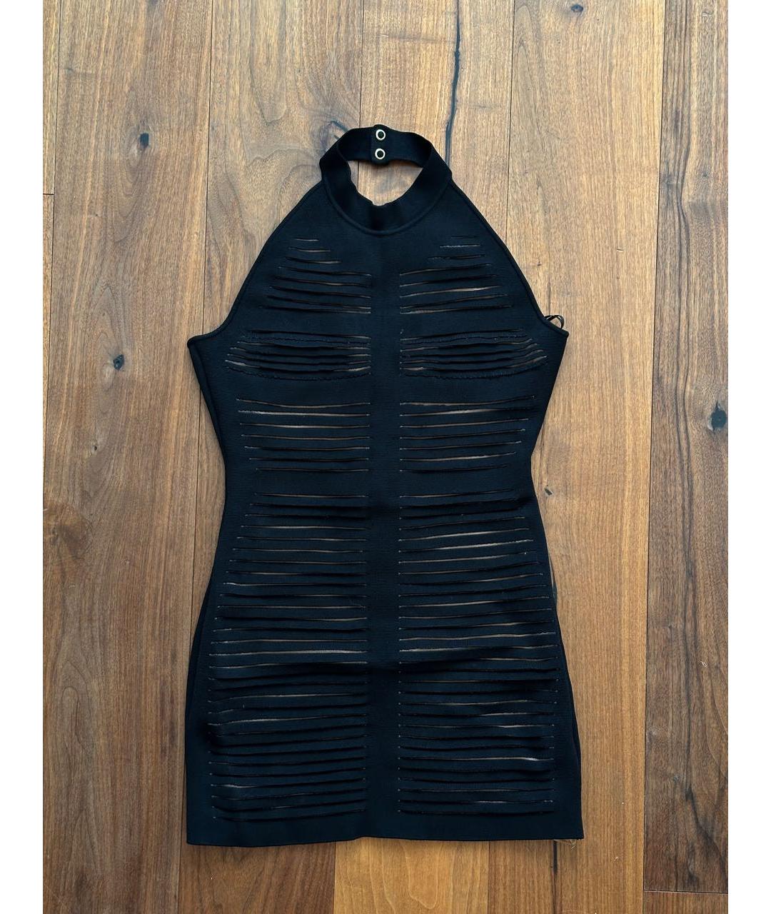 BALMAIN Черное вискозное коктейльное платье, фото 9