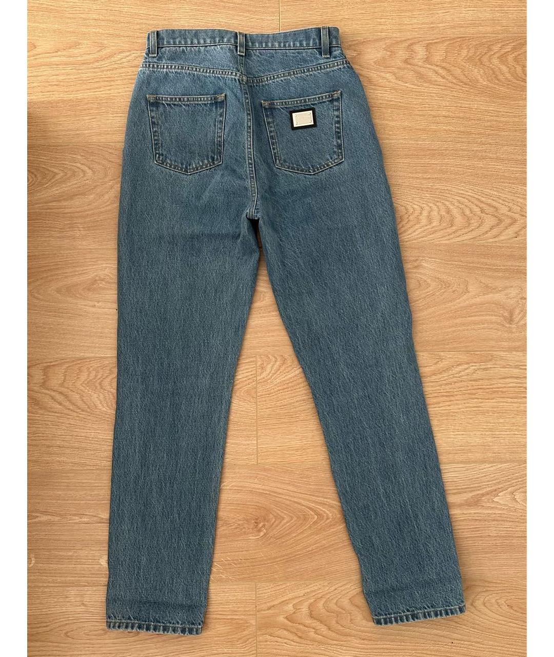 DOLCE&GABBANA Голубые хлопковые прямые джинсы, фото 2