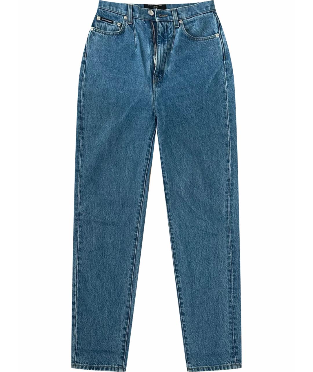 DOLCE&GABBANA Голубые хлопковые прямые джинсы, фото 1