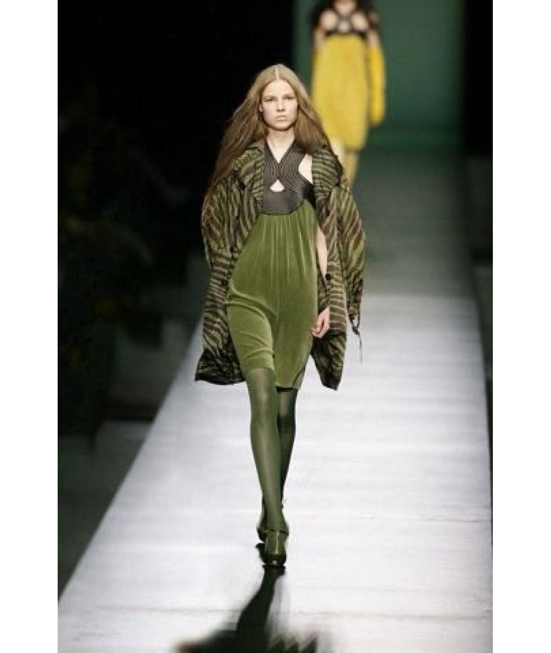 JEAN PAUL GAULTIER Зеленые бархатное коктейльное платье, фото 4