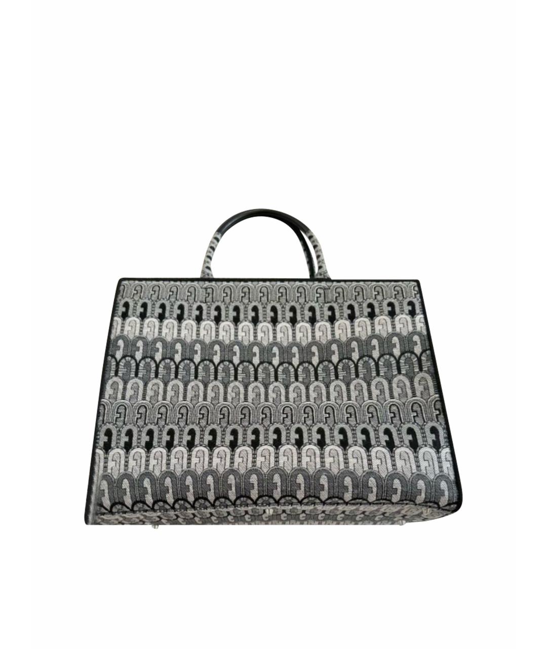 FURLA Антрацитовая кожаная сумка тоут, фото 1