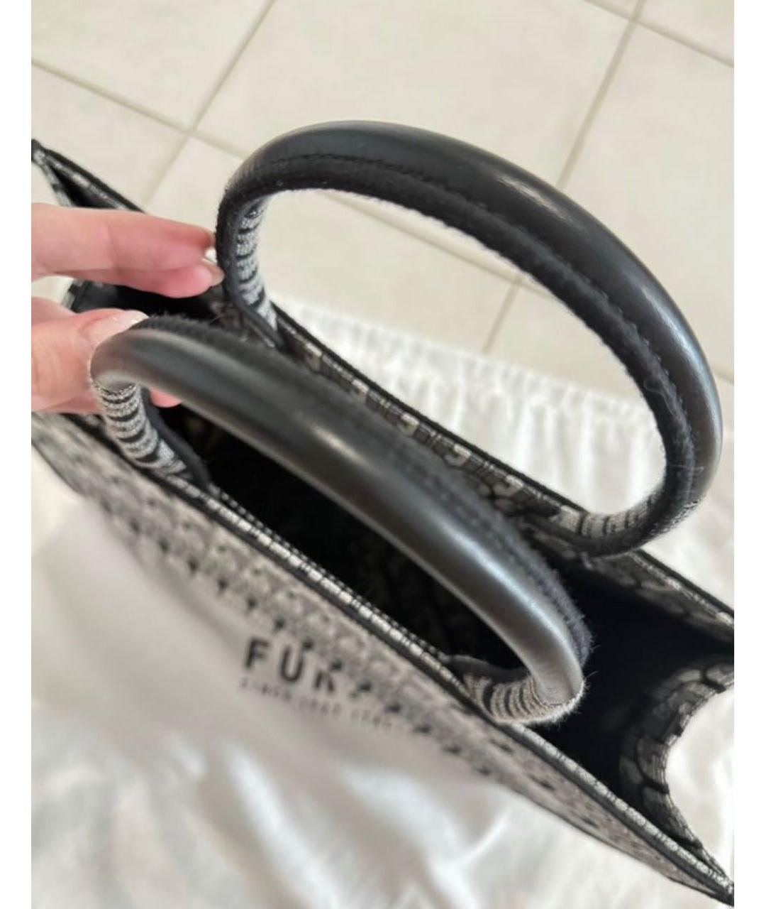 FURLA Антрацитовая кожаная сумка тоут, фото 2