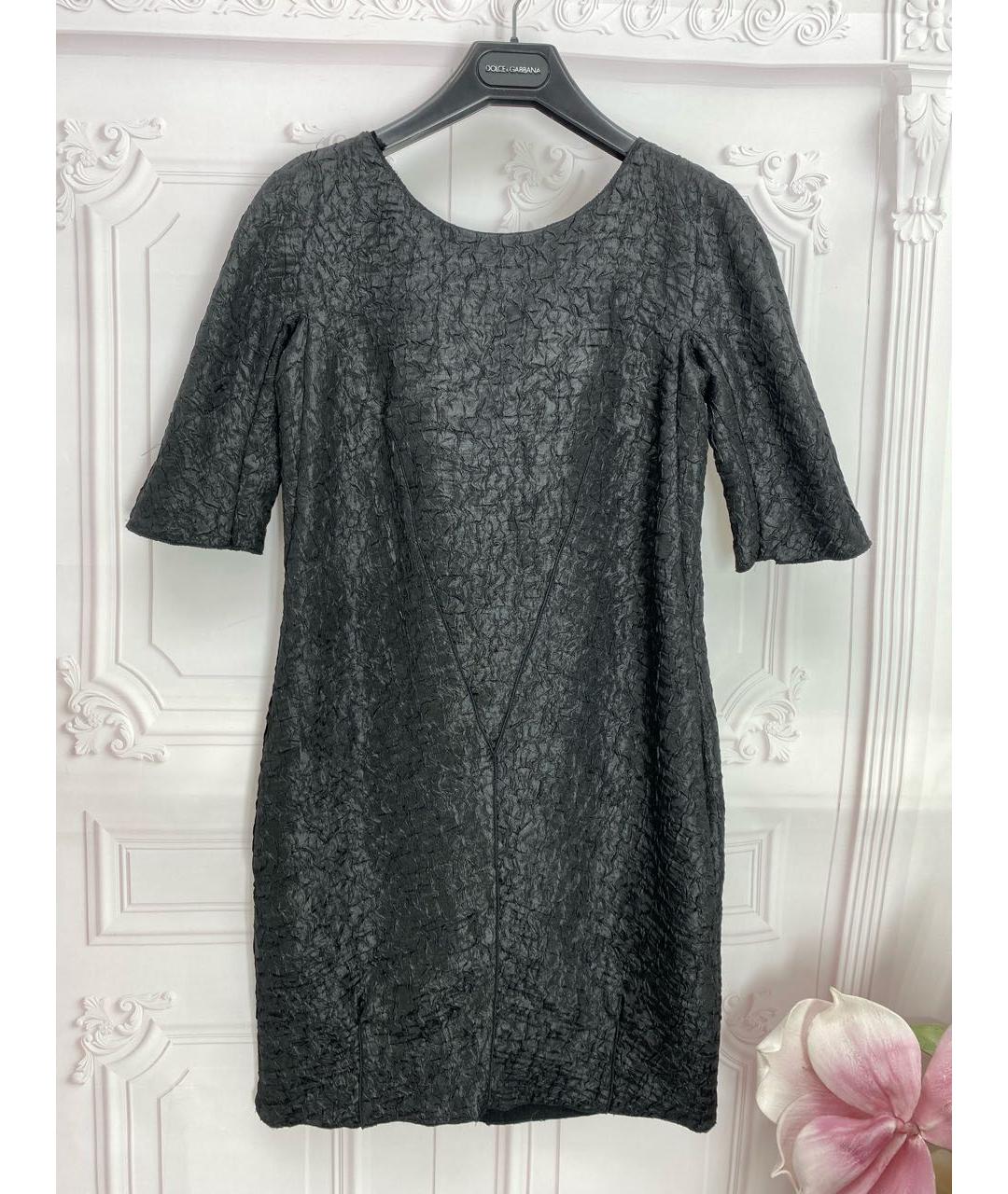 DOLCE&GABBANA Черное полиэстеровое платье, фото 8